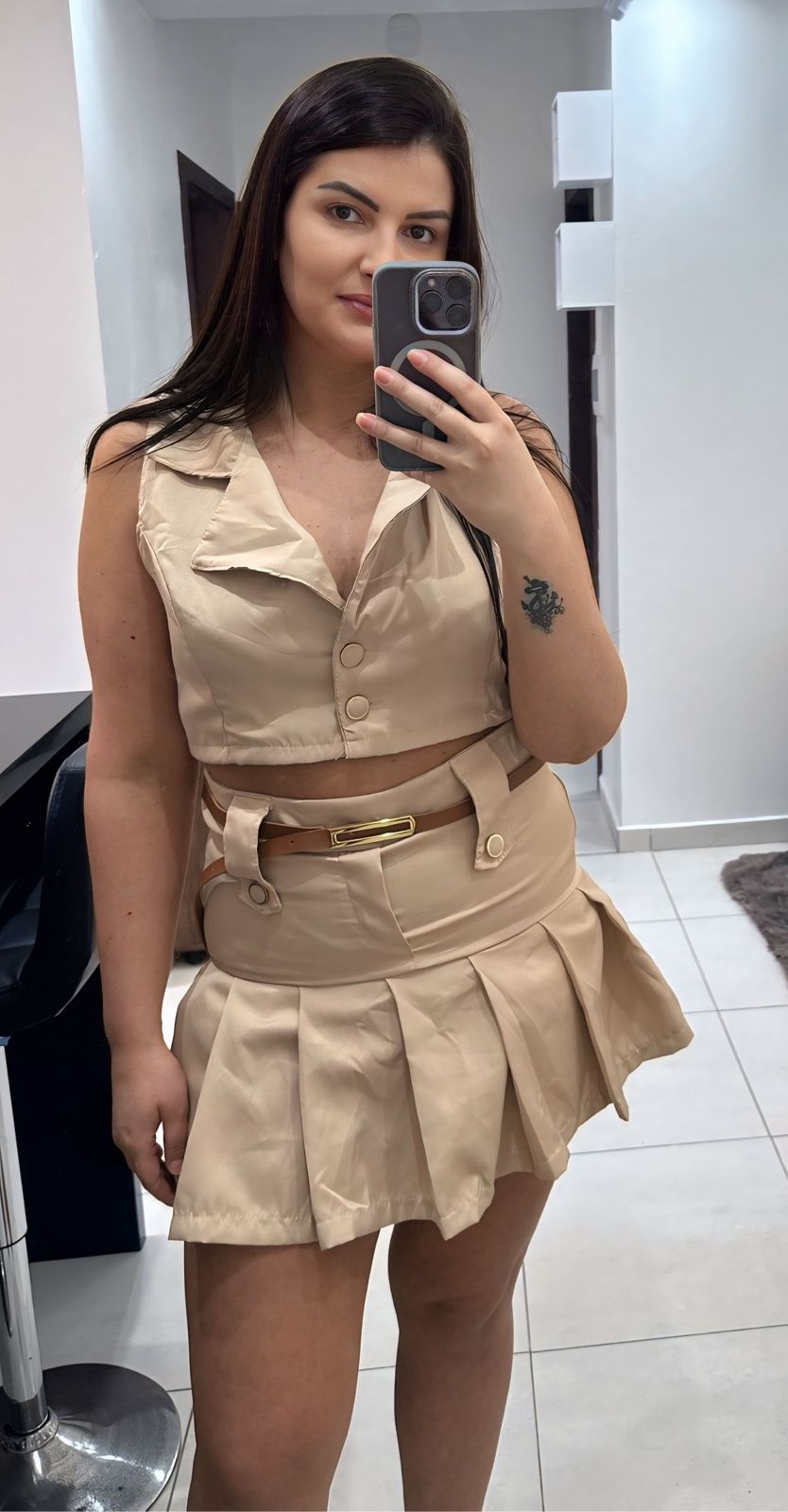 CONJUNTO NUDE SHORT SAIA - J&J CLOSET