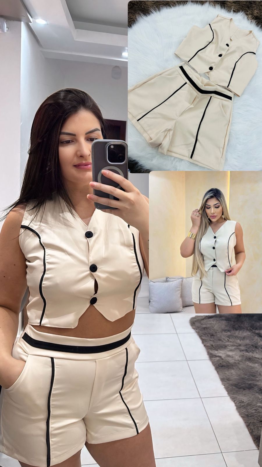 Bege elegante + detalhes pretos que fazem toda a diferença