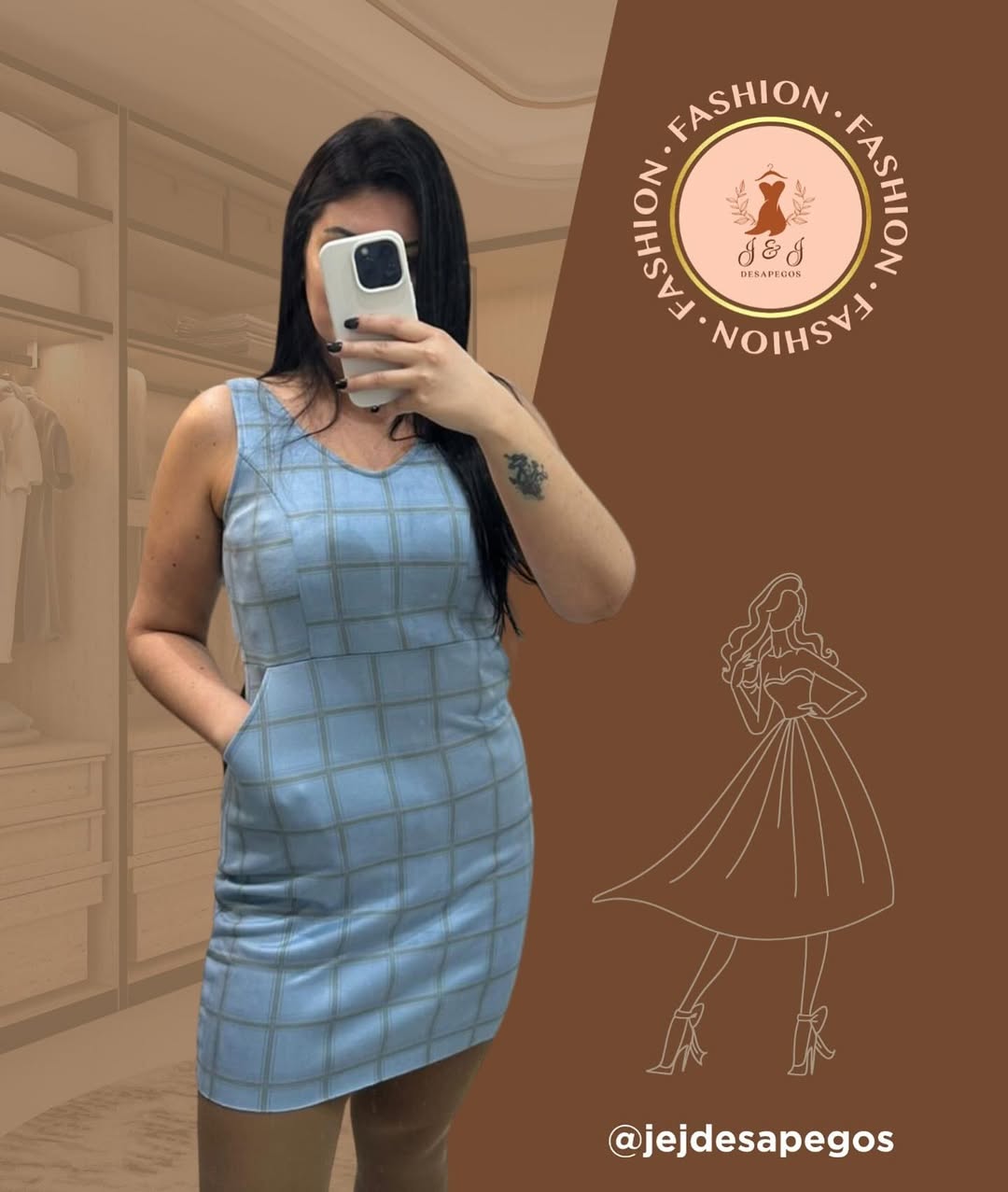 Vestido tamanho M, elegante e super versátil. Com bolsos estilosos e estampa