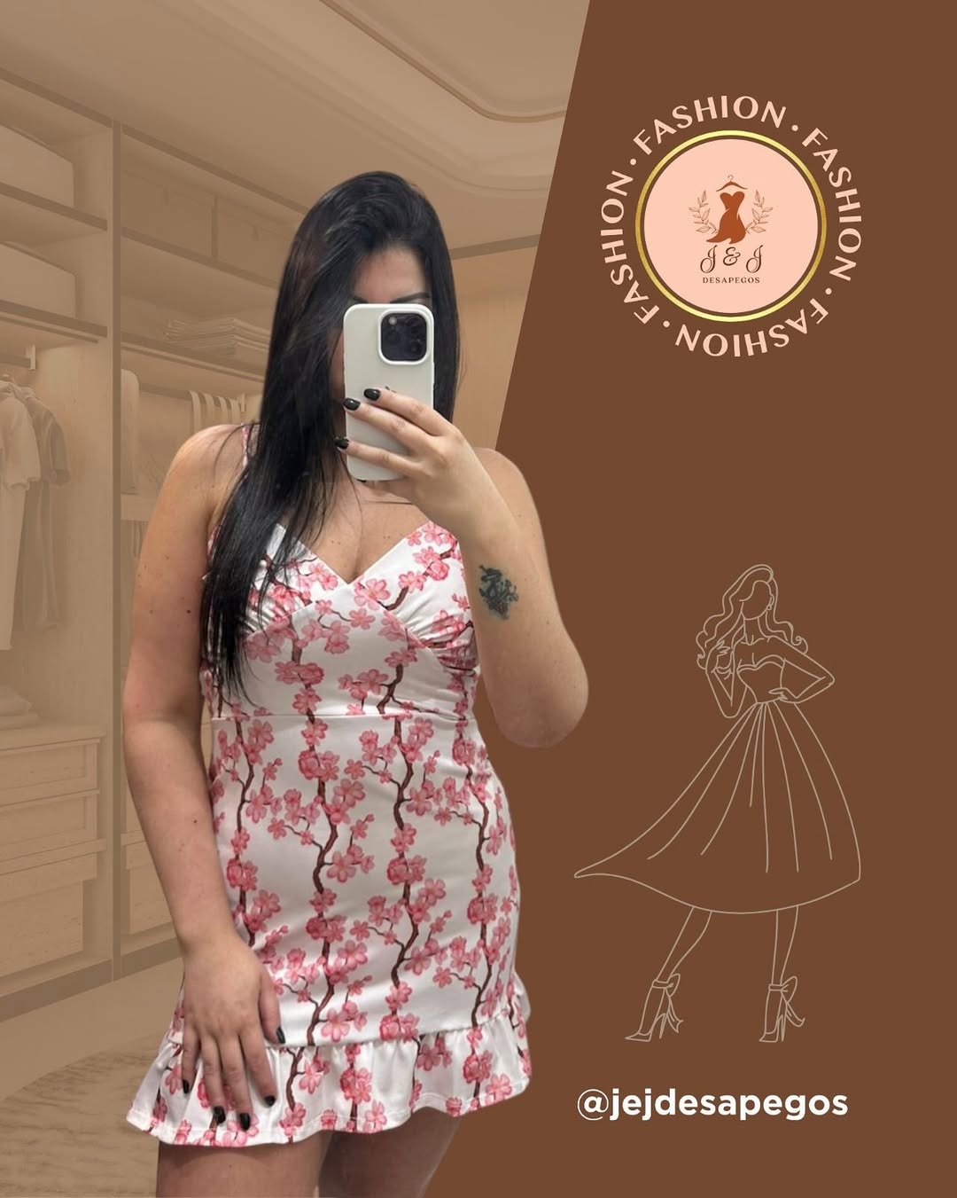  Vestido floral com babado – Tamanho único Estilo romântico e feminino 